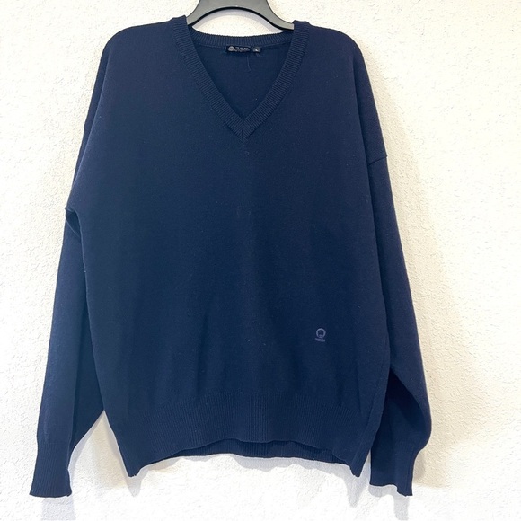 Salzgitter Stahl Mens Blue Pure New Wool Sweater Size Large - Picture 1 of 5